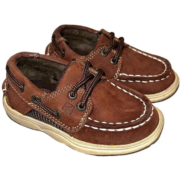 Sperry Intrepid Leather Slip On Boat Shoe Lace Up‎ Toddler 5.5 - Picture 1 of 7